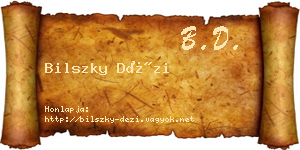 Bilszky Dézi névjegykártya